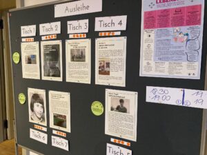 Ausleihtafel in der "Lebendigen Bibliothek"